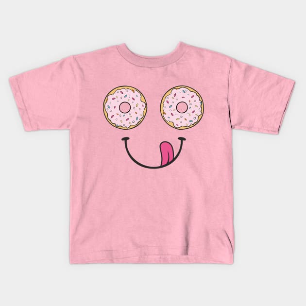 Funny Donut Face for Donut Lovers Kids T-Shirt by FloraLi